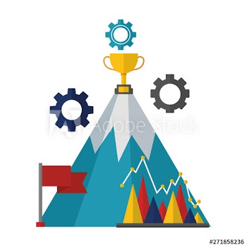 business mountain trophy flag diagram