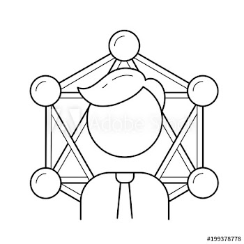Business network vector line icon isolated on white background