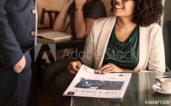 Business partners meeting at a cafe