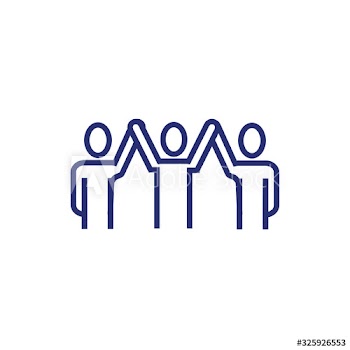 business people avatars with hands up
