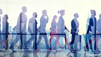 Business people commuting to the office