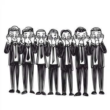 Business People Covering Ears Cartoon Business People Covering Ears Cartoon