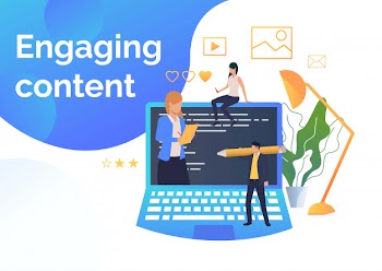 Business people creating engaging content Free Vector