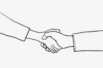 Business people doodle doing a handshake | Free stock illustration | High Resolution graphic