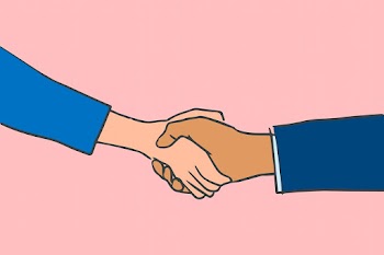 Business people handshake doodle vector  | Free stock illustration | High Resolution graphic