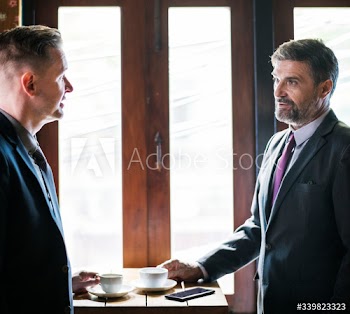 Business people having coffee at a cafe