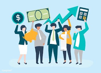 Business people holding financial growth conc.. | Free stock vector - 456256