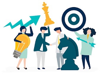 Business people holding goal and strategy ico.. | Free stock vector - 455149