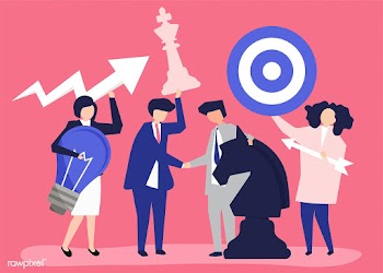 Business people holding goal and strategy ico.. | Free stock vector - 455178