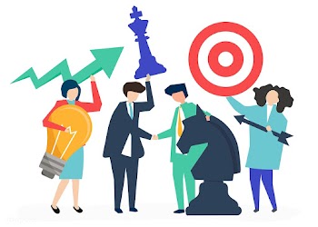 Business people holding goal and strategy ico.. | Free stock vector - 455188