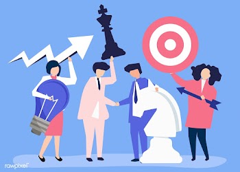 Business people holding goal and strategy ico.. | Free stock vector - 455201