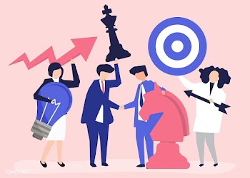 Business people holding goal and strategy ico.. | Free stock vector - 455210