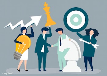 Business people holding goal and strategy ico.. | Free stock vector - 455213