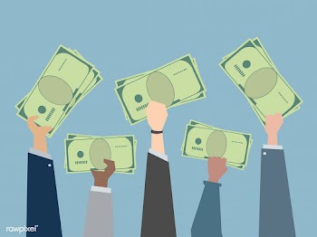Business people holding money illustration | Free stock vector - 437545