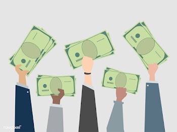 Business people holding money illustration | Free stock vector - 437548