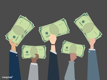 Business people holding money illustration | Free stock vector - 437549