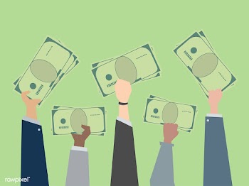 Business people holding money illustration | Free stock vector - 437553
