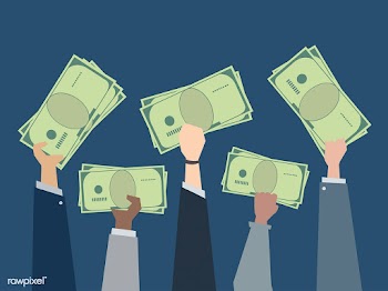 Business people holding money illustration | Free stock vector - 437554