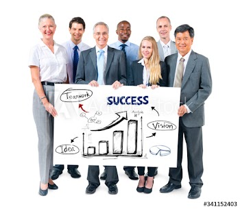 Business People Holding Success Concept Billboard