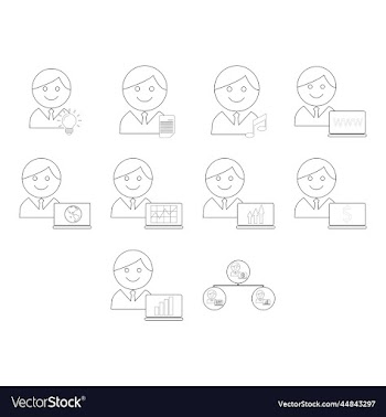 business people icon set free