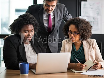 Business people in a discussion