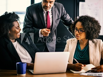 Business people in a discussion
