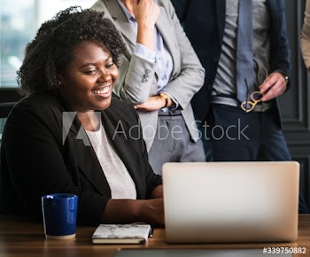 Business people in a video call meeting