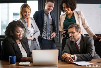 Business people in a video call meeting