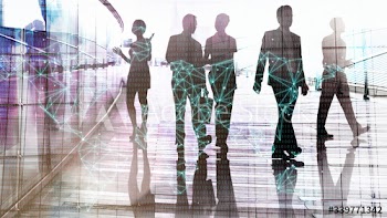 Business people rushing to work