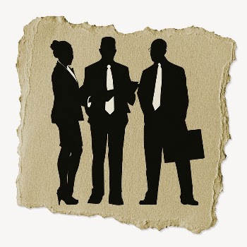Business people silhouette ripped paper, | Free PSD - rawpixel