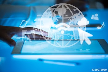 Business people using internet