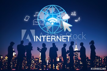 Business people using internet