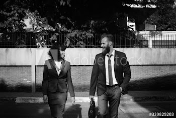 Business people walking together in the city