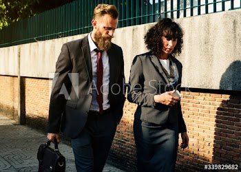 Business people walking together in the city