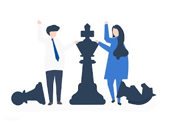 Business people with giant chess pieces | Free stock vector - 478486