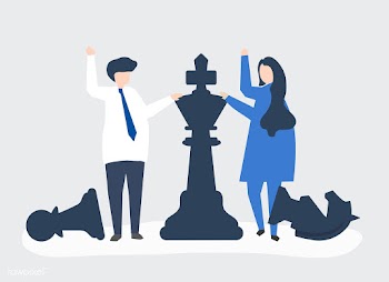 Business people with giant chess pieces | Free stock vector - 478588