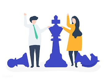 Business people with giant chess pieces | Free stock vector - 479312