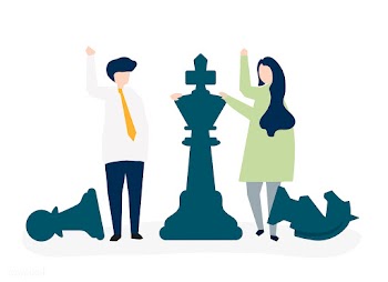 Business people with giant chess pieces | Free stock vector - 479887