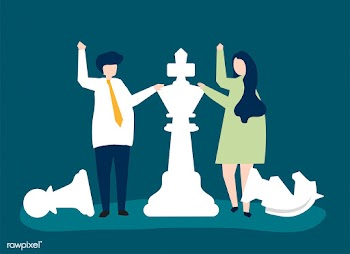 Business people with giant chess pieces | Free stock vector - 480057