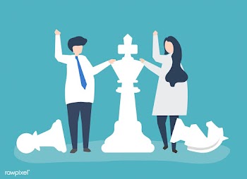 Business people with giant chess pieces | Free stock vector - 480084