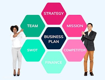 Business people with hexagon blocks | Free stock psd mockup - 504288