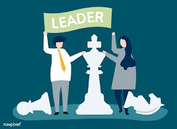 Business people with leadership flag and gian.. | Free stock vector - 479776