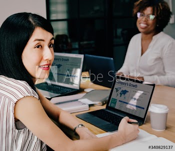 Business people working on a laptop