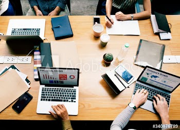Business people working on a laptop