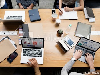 Business people working on a laptop