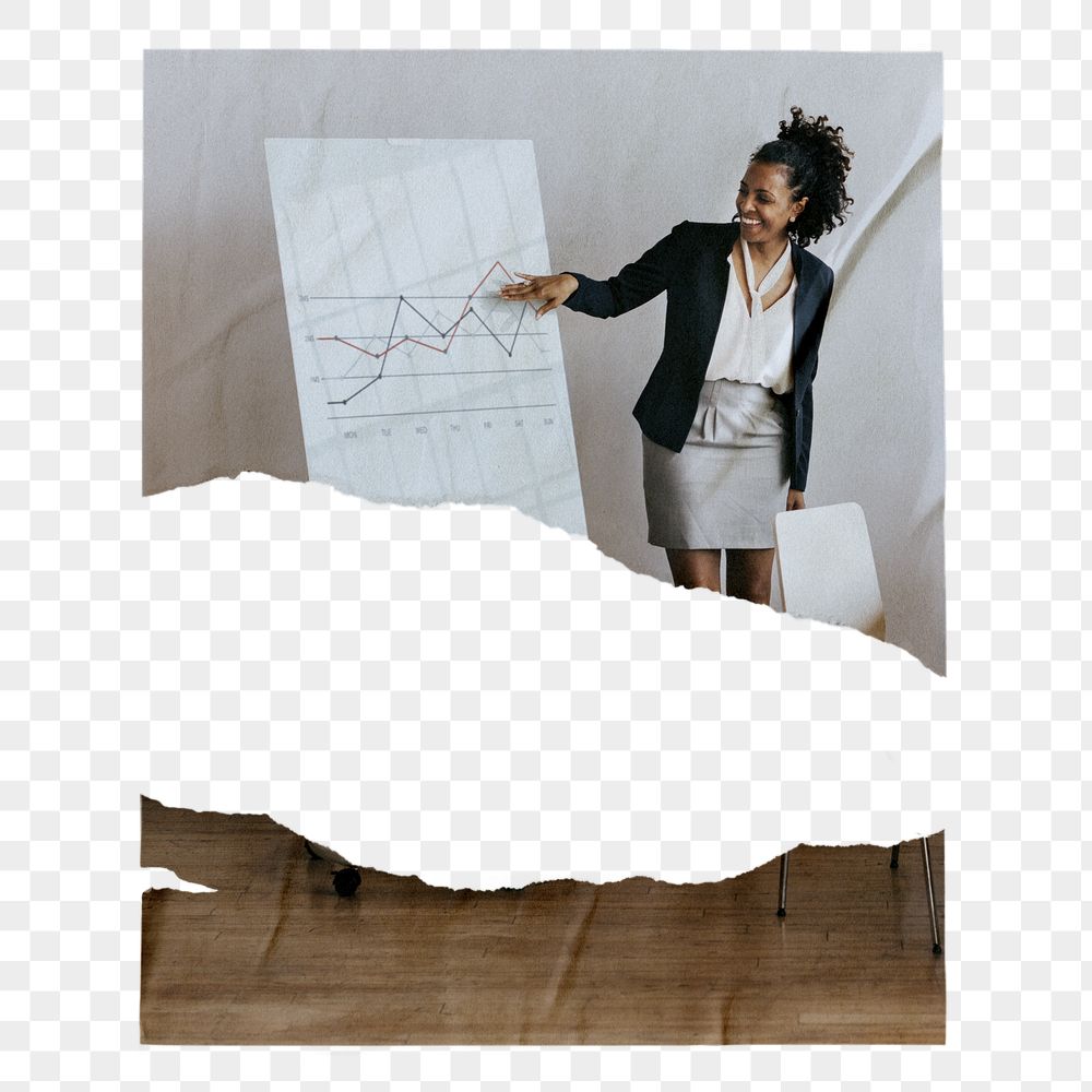 Business presentation png, ripped poster | Free PNG - rawpixel