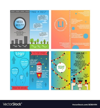 Business set brochure template layout cover vector image