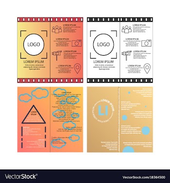 Business set brochure template layout cover vector image
