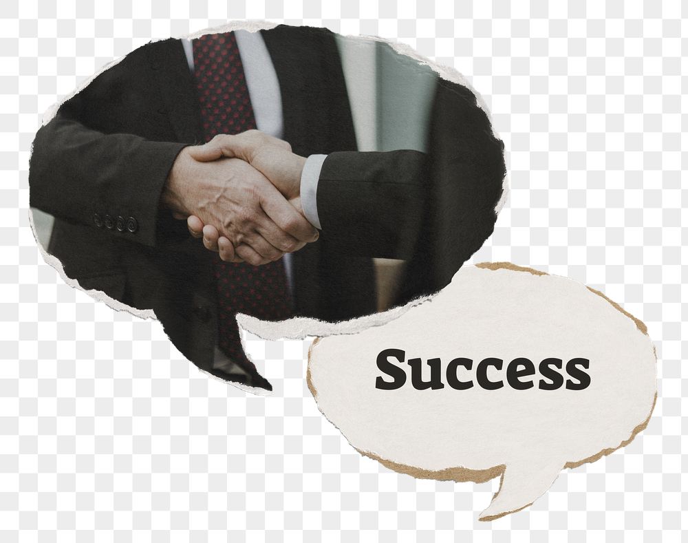 Business success png, handshake speech | Free PNG - rawpixel