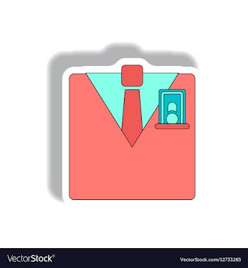 Business suit and tie in paper vector image